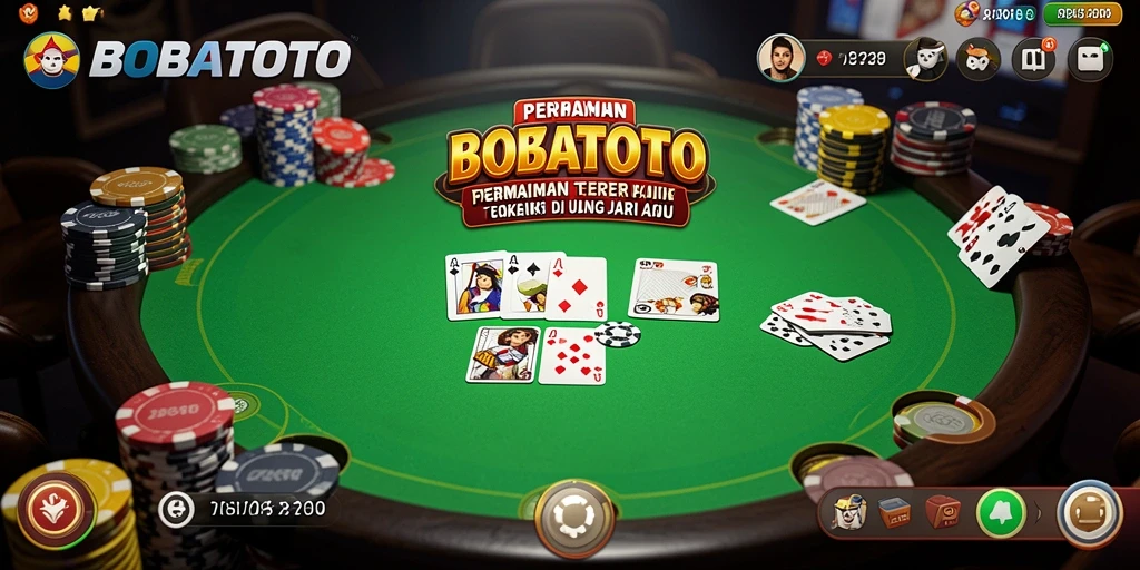 Screenshot BOBATOTO menampilkan aksi bermain poker yang mendebarkan.