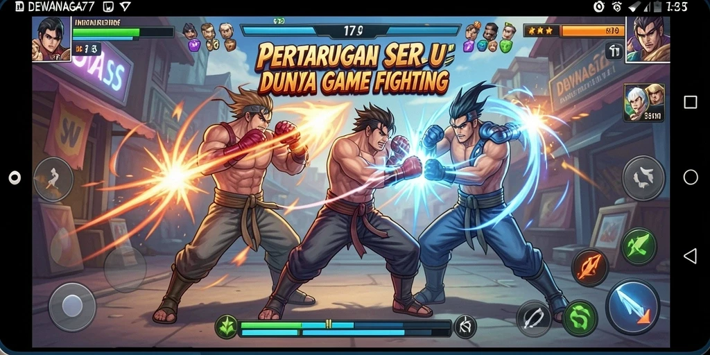 Screenshot DEWANAGA77 menampilkan aksi pertarungan yang mendebarkan dan karakter yang dinamis.