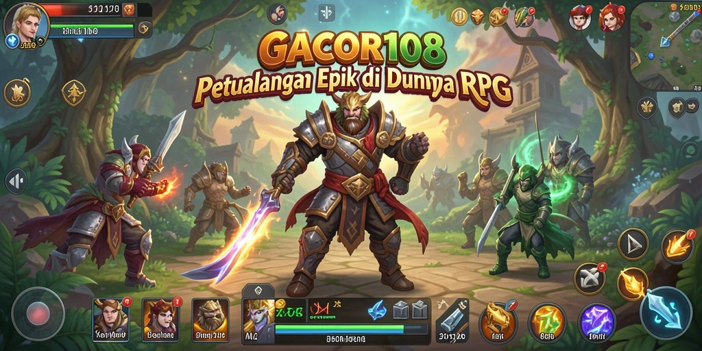 Screenshot GACOR108 menampilkan pertempuran epik dalam dunia RPG.