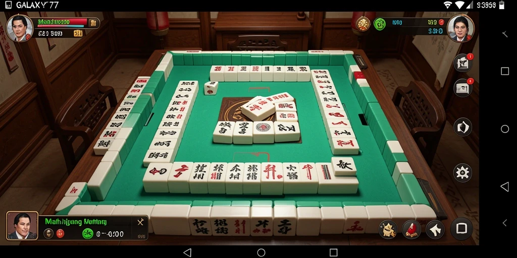 Tampilan gameplay seru dalam GALAXY77, penuh tantangan Mahjong.