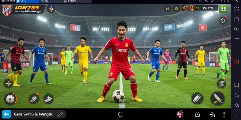 Screenshot IDN789 menampilkan aksi penuh di lapangan sepak bola.
