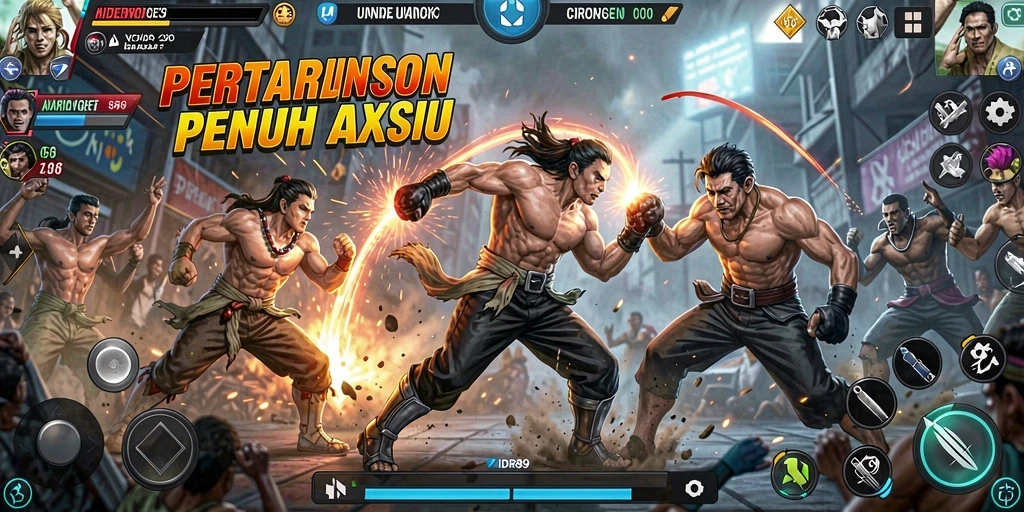 Screenshot IDR89 menunjukkan aksi pertarungan yang menegangkan dan grafis yang menarik.