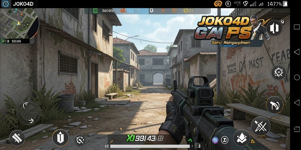 Screenshot utama JOKO4D menampilkan aksi menembak yang mendebarkan dalam game FPS.