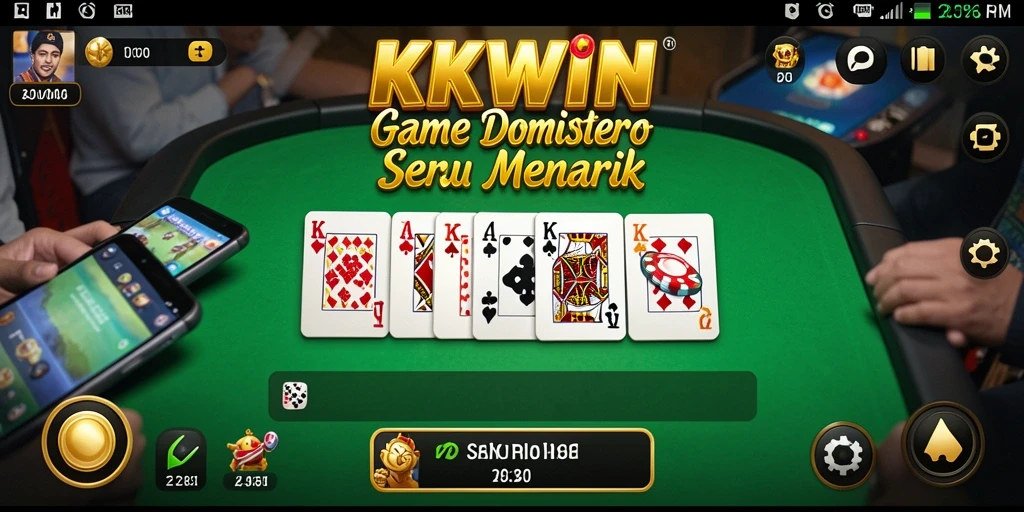 Tangkapan layar gameplay KKWIN, menunjukkan keseruan permainan Domino.