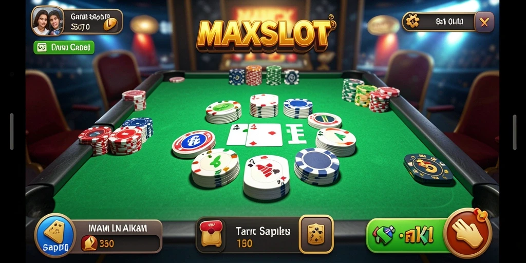 Tampilan menarik gameplay Gaple di MAXSLOT yang mengasyikkan.