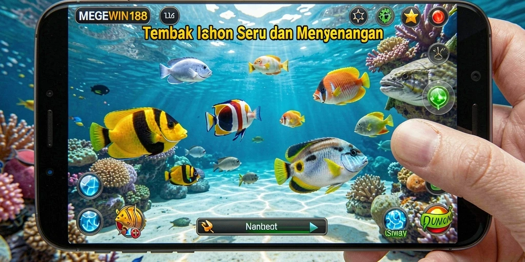 Tampilan gameplay seru di MEGEWIN188 dengan aksi menembak ikan.