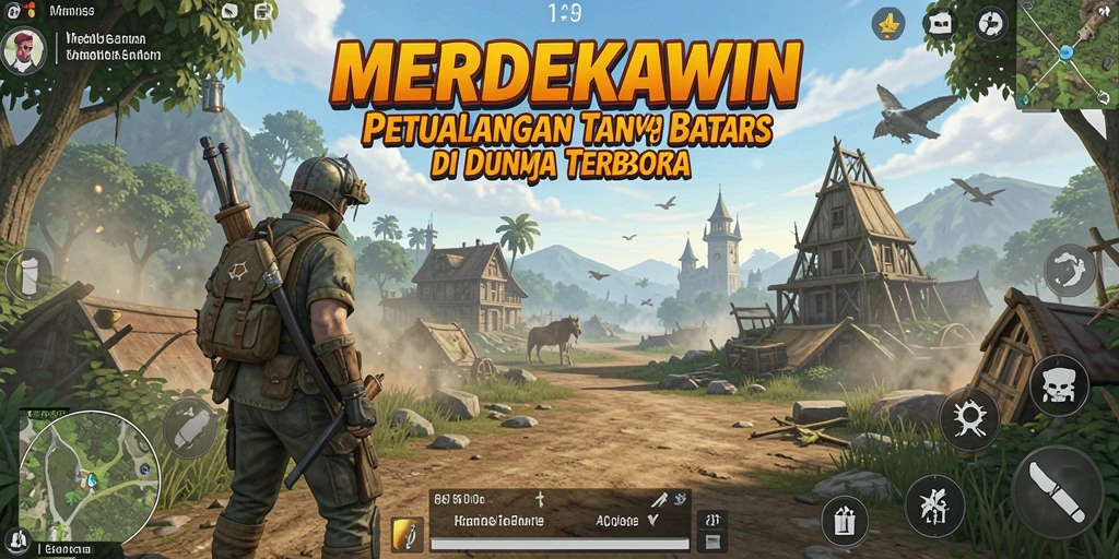 Tampilan gameplay MERDEKAWIN yang menakjubkan di dunia terbuka.