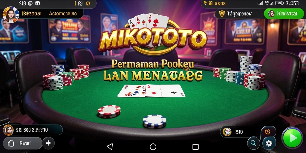 Tampilan gameplay MIKOTOTO yang mengasyikkan dengan suasana poker yang nyata.