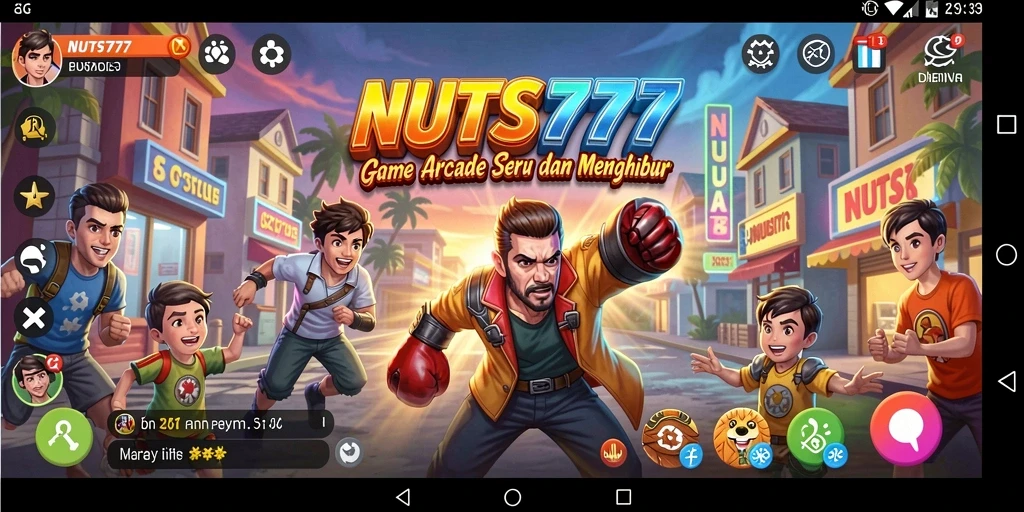Tampilan gameplay seru dari NUTS777 yang menantang.