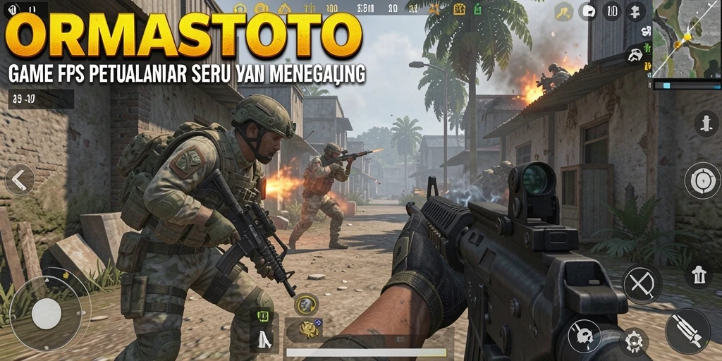 Tampilan seru gameplay FPS di ORMASSTOTO dengan aksi menegangkan.