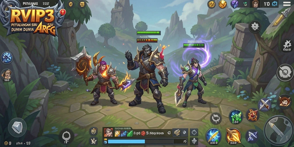 Tangkapan layar utama dari gameplay seru RVIP3 dalam dunia ARPG.