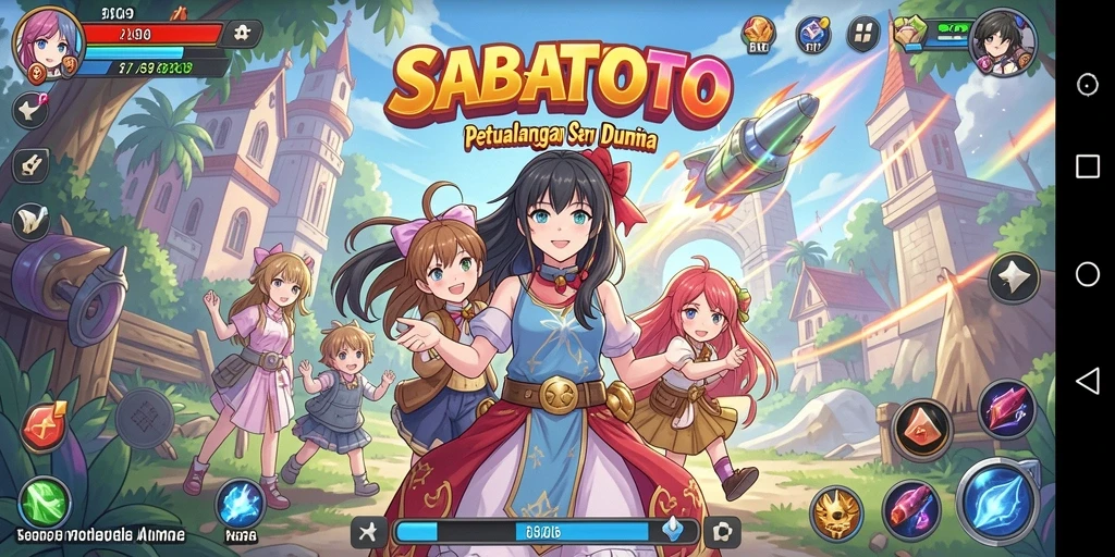 Tampilan menarik dari gameplay SABATOTO yang menampilkan karakter anime.