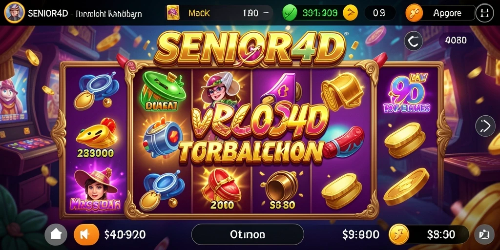 Tangkapan layar gameplay SENIOR4D yang menampilkan slot menarik.