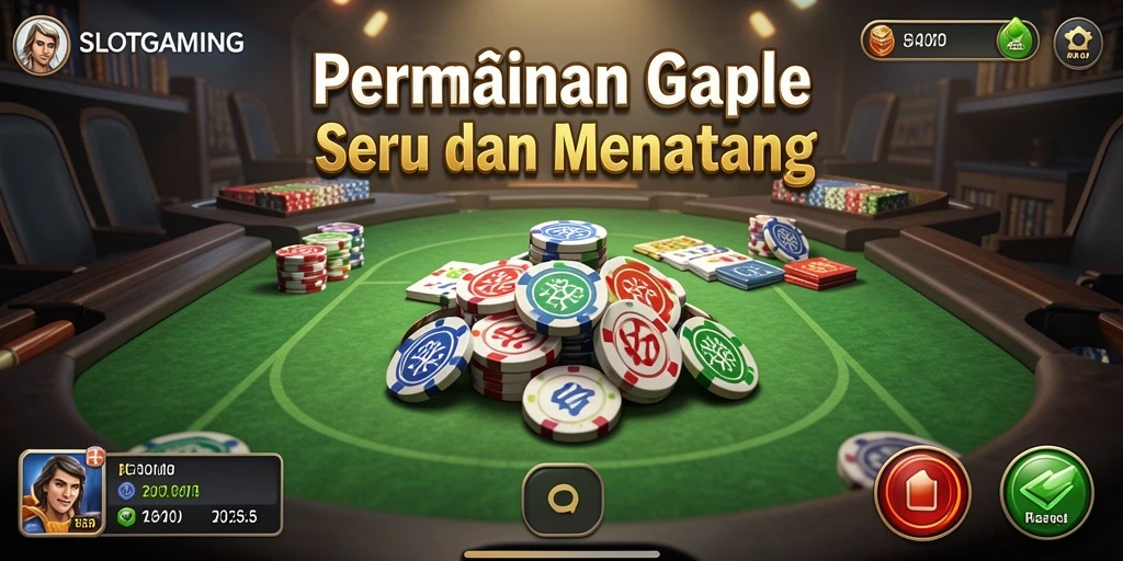 Screenshot menampilkan gameplay menarik dari SLOTGAMING dalam permainan Gaple.