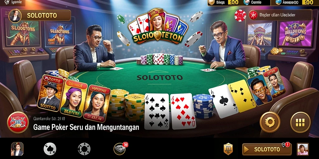Tampilan gameplay menarik SOLOTOTO dalam permainan Poker.