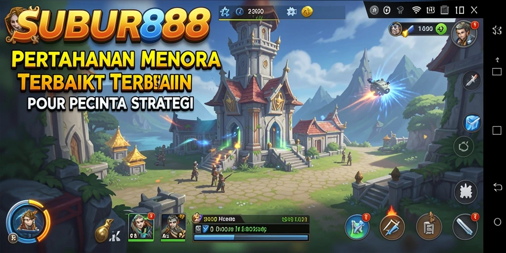 Screenshot gameplay SUBUR88 yang menampilkan strategi Tower Defense yang seru.