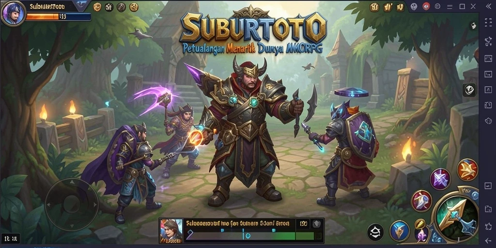 Screenshot SUBURTOTO menampilkan aksi seru dalam pertempuran MMORPG.