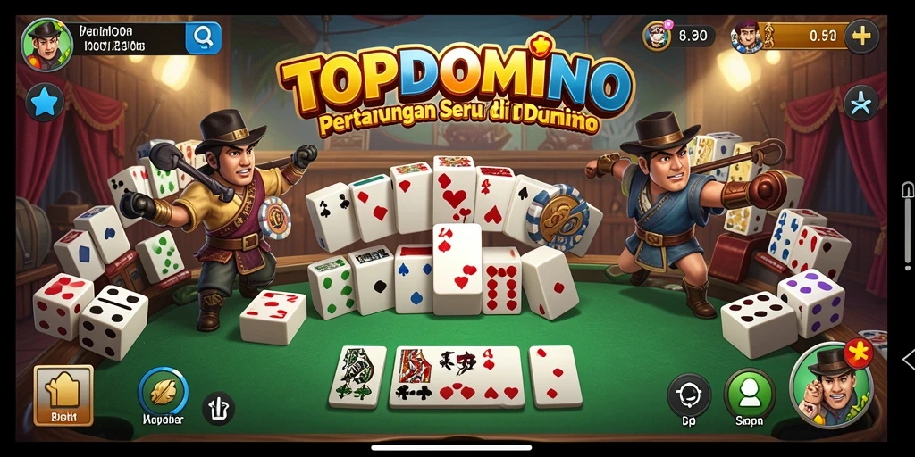 Tangkapan layar menunjukkan intensitas pertarungan dalam TOPDOMINO.