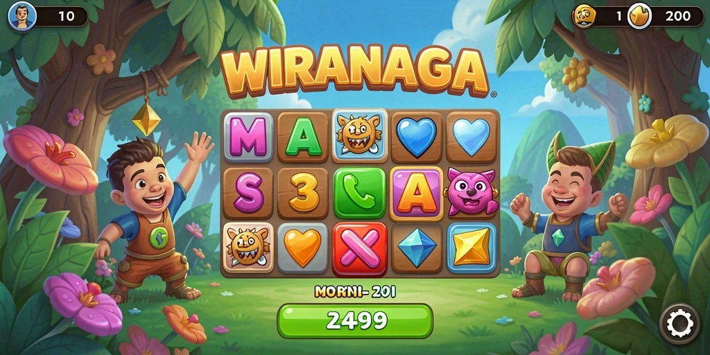 Tangkapan layar menampilkan gameplay seru dan penuh warna WIRANAGA.